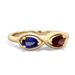 Lab Sapphire Infinity 14K Yellow Gold ring R5050