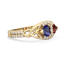 Lab Sapphire Sparkling Celtic Knot 14K Yellow Gold ring R2645