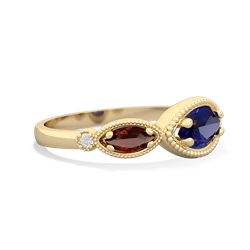 Lab Sapphire Milgrain Marquise 14K Yellow Gold ring R5700