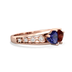 Lab Sapphire Heart To Heart 14K Rose Gold ring R3342