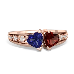 Lab Sapphire Heart To Heart 14K Rose Gold ring R3342