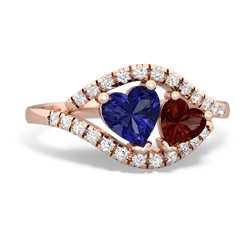 Lab Sapphire Mother And Child 14K Rose Gold ring R3010