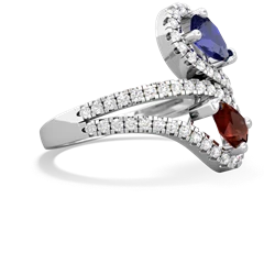 Lab Sapphire Diamond Dazzler 14K White Gold ring R3000