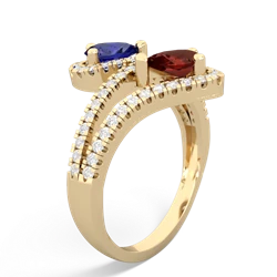 Lab Sapphire Diamond Dazzler 14K Yellow Gold ring R3000