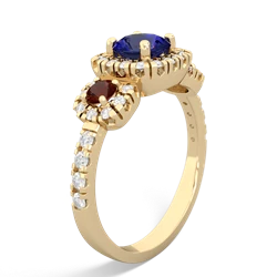 Lab Sapphire Regal Halo 14K Yellow Gold ring R5350