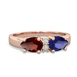 Lab Sapphire Pear Bowtie 14K Rose Gold ring R0865