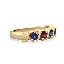 Lab Sapphire Anniversary Band 14K Yellow Gold ring R2089