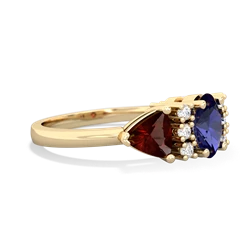 Lab Sapphire Antique Style Three Stone 14K Yellow Gold ring R2186