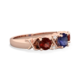 Lab Sapphire Hugs And Kisses 14K Rose Gold ring R5016