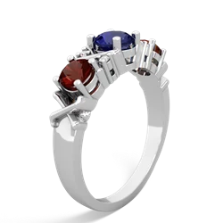 Lab Sapphire Hugs And Kisses 14K White Gold ring R5016