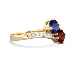 Lab Sapphire Channel Set Two Stone 14K Yellow Gold ring R5303