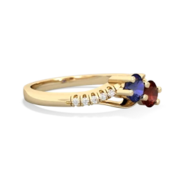 Lab Sapphire Infinity Pave Two Stone 14K Yellow Gold ring R5285