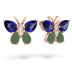 Lab Sapphire Butterfly 14K Rose Gold earrings E2215