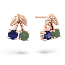 Lab Sapphire Sweet Cherries 14K Rose Gold earrings E7001