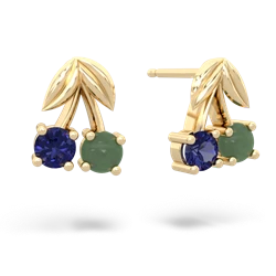 Lab Sapphire Sweet Cherries 14K Yellow Gold earrings E7001