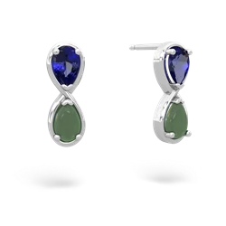 Lab Sapphire Infinity 14K White Gold earrings E5050