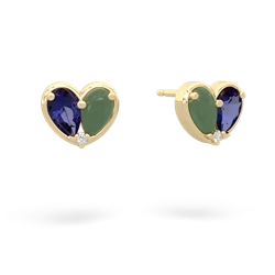 Lab Sapphire 'Our Heart' 14K Yellow Gold earrings E5072