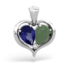 Lab Sapphire Two Become One 14K White Gold pendant P5330