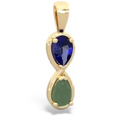 Lab Sapphire Infinity 14K Yellow Gold pendant P5050