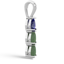 Lab Sapphire Dew Drops 14K White Gold pendant P2251