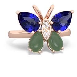 Lab Sapphire Butterfly 14K Rose Gold ring R2215