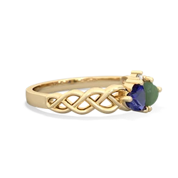 Lab Sapphire Heart To Heart Braid 14K Yellow Gold ring R5870