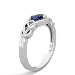 Lab Sapphire Celtic Love Knot 14K White Gold ring R5420