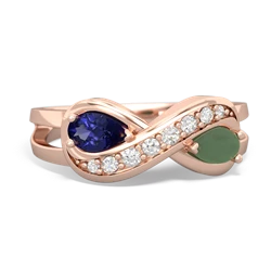 Lab Sapphire Diamond Infinity 14K Rose Gold ring R5390