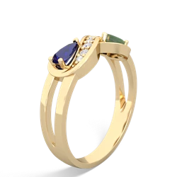 Lab Sapphire Diamond Infinity 14K Yellow Gold ring R5390