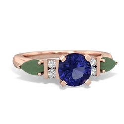 Lab Sapphire 6Mm Round Eternal Embrace Engagement 14K Rose Gold ring R2005