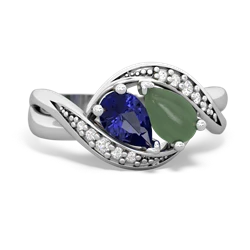 Lab Sapphire Summer Winds 14K White Gold ring R5342