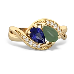 Lab Sapphire Summer Winds 14K Yellow Gold ring R5342