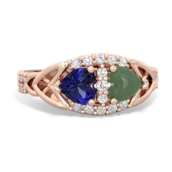 Lab Sapphire Sparkling Celtic Knot 14K Rose Gold ring R2645