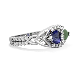 Lab Sapphire Sparkling Celtic Knot 14K White Gold ring R2645