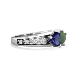 Lab Sapphire Heart To Heart 14K White Gold ring R3342