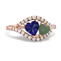 Lab Sapphire Mother And Child 14K Rose Gold ring R3010