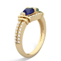 Lab Sapphire Art-Deco Keepsake 14K Yellow Gold ring R5630