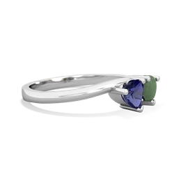 Lab Sapphire Sweethearts 14K White Gold ring R5260