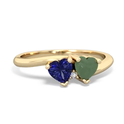 Lab Sapphire Sweethearts 14K Yellow Gold ring R5260