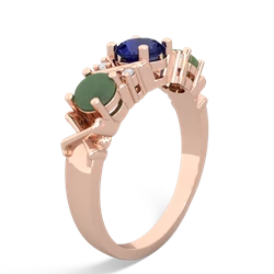 Lab Sapphire Hugs And Kisses 14K Rose Gold ring R5016