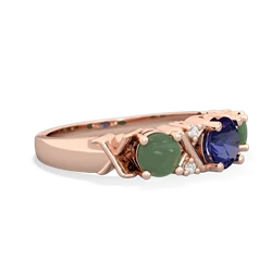 Lab Sapphire Hugs And Kisses 14K Rose Gold ring R5016