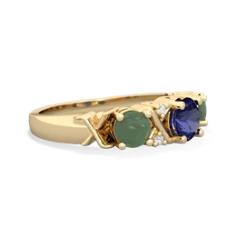 Lab Sapphire Hugs And Kisses 14K Yellow Gold ring R5016