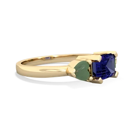 Lab Sapphire Three Stone 14K Yellow Gold ring R5235