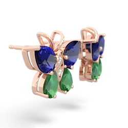 Lab Sapphire Butterfly 14K Rose Gold earrings E2215