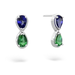 Lab Sapphire Infinity 14K White Gold earrings E5050