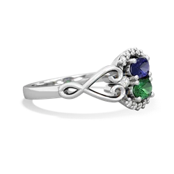 Lab Sapphire Love Nest 14K White Gold ring R5860