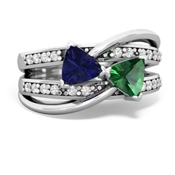 Lab Sapphire Bowtie 14K White Gold ring R2360