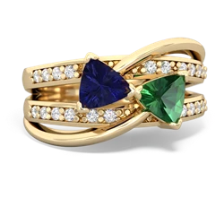 Lab Sapphire Bowtie 14K Yellow Gold ring R2360