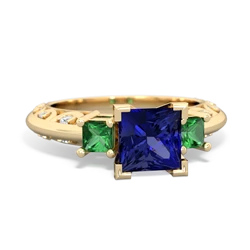 Lab Sapphire Eternal Embrace Engagement 14K Yellow Gold ring C2001