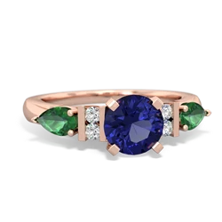 Lab Sapphire 6Mm Round Eternal Embrace Engagement 14K Rose Gold ring R2005